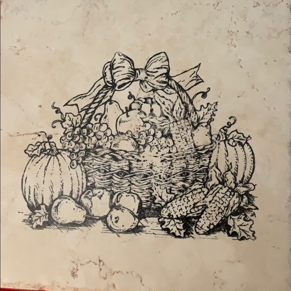 Handmade Thanksgiving trivet / tile / hot plate - Picture 2 of 2